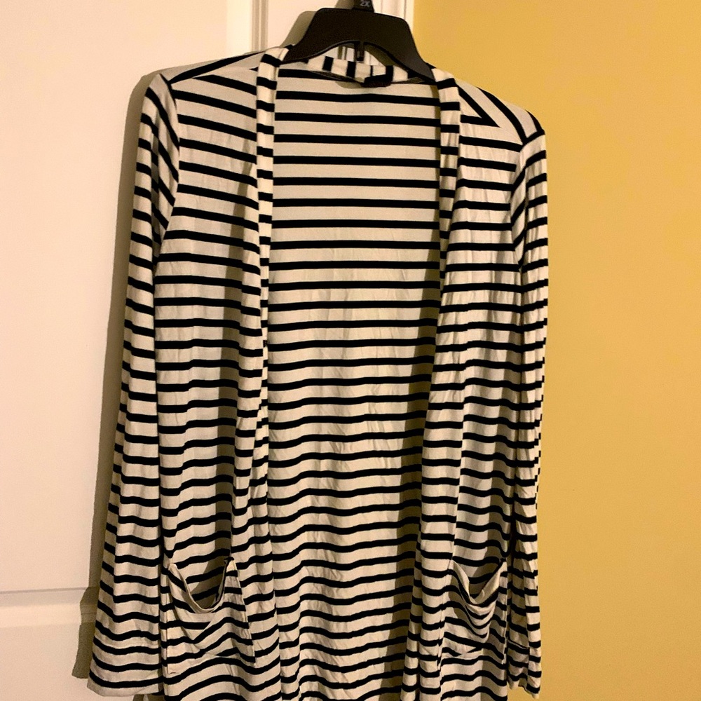 XL, Agnes & Dora long black stripe cardigan